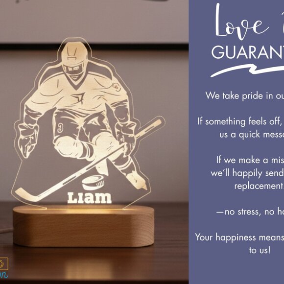 Custom LED Hockey Name Light | Personalized Light-Up Sign for Kids or Office - Picture 6 of 8